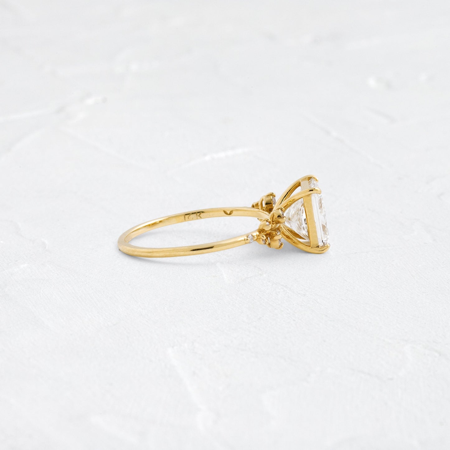 Cluster-Princess Lab Grown Diamond Engagement Ring