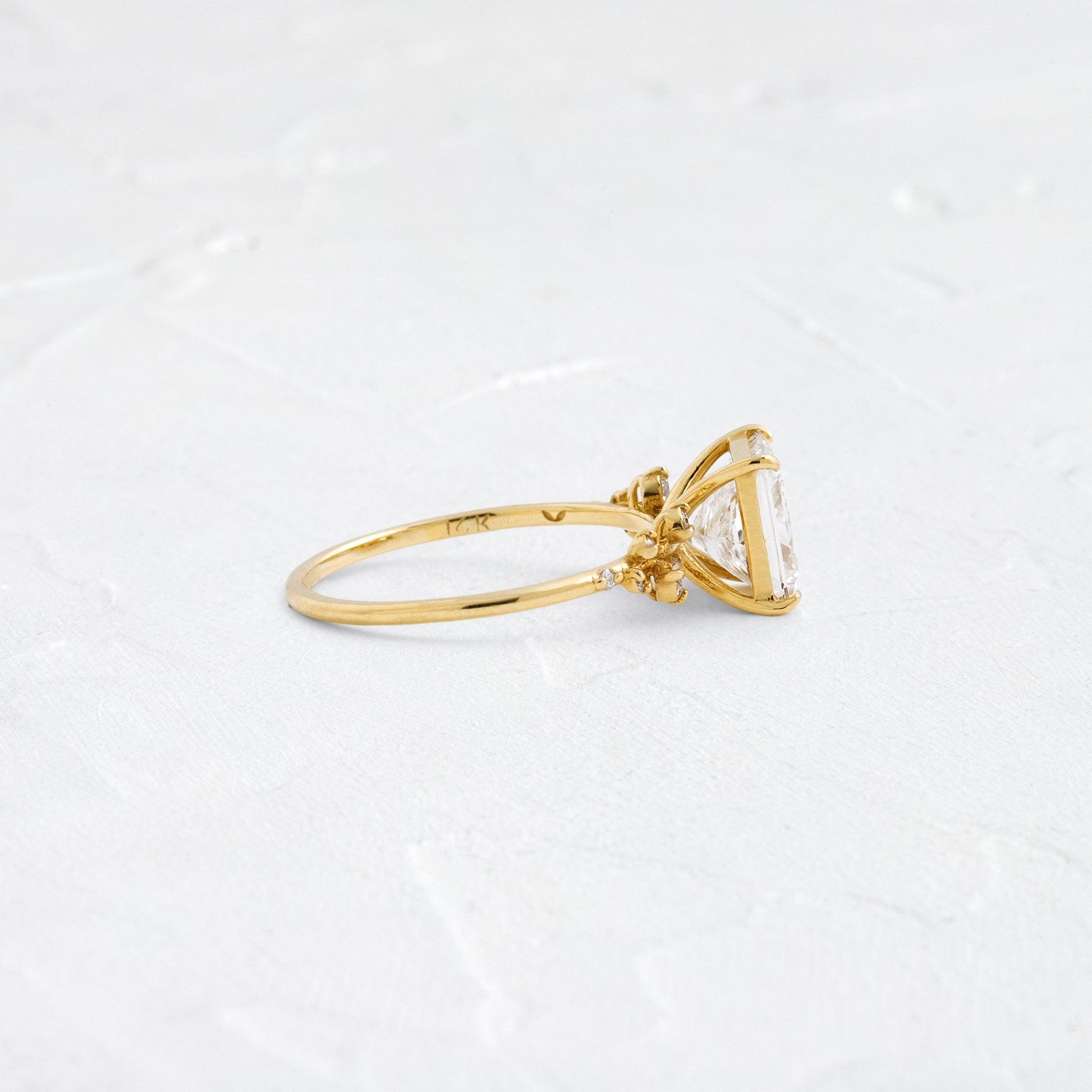 Cluster-Princess Lab Grown Diamond Engagement Ring