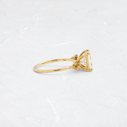Cluster-Princess Lab Grown Diamond Engagement Ring