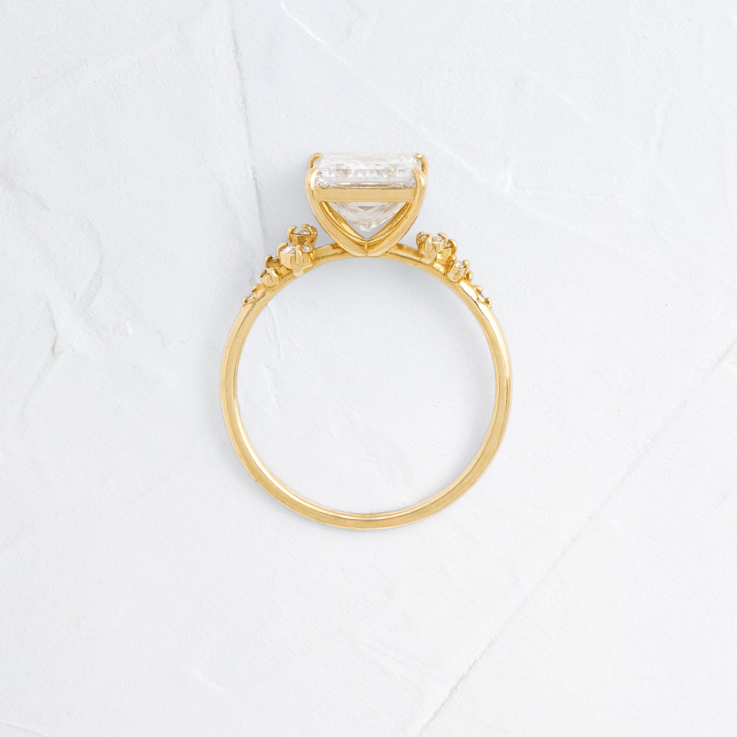 Cluster-Princess Lab Grown Diamond Engagement Ring