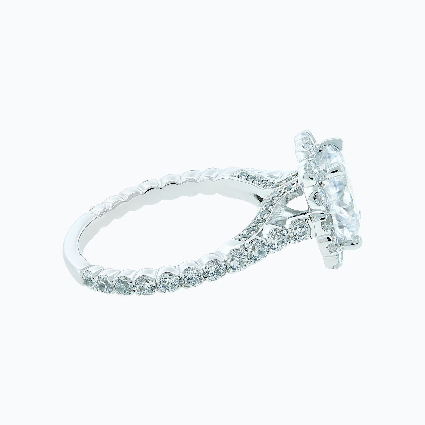 2.0 CT Cushion Lab-Grown Diamond Halo & Pave Engagement Ring in Radiant Gold 4