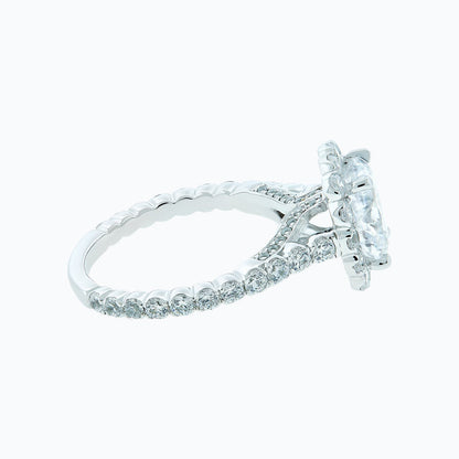 2.0 CT Cushion Lab-Grown Diamond Halo & Pave Engagement Ring in Radiant Gold 4