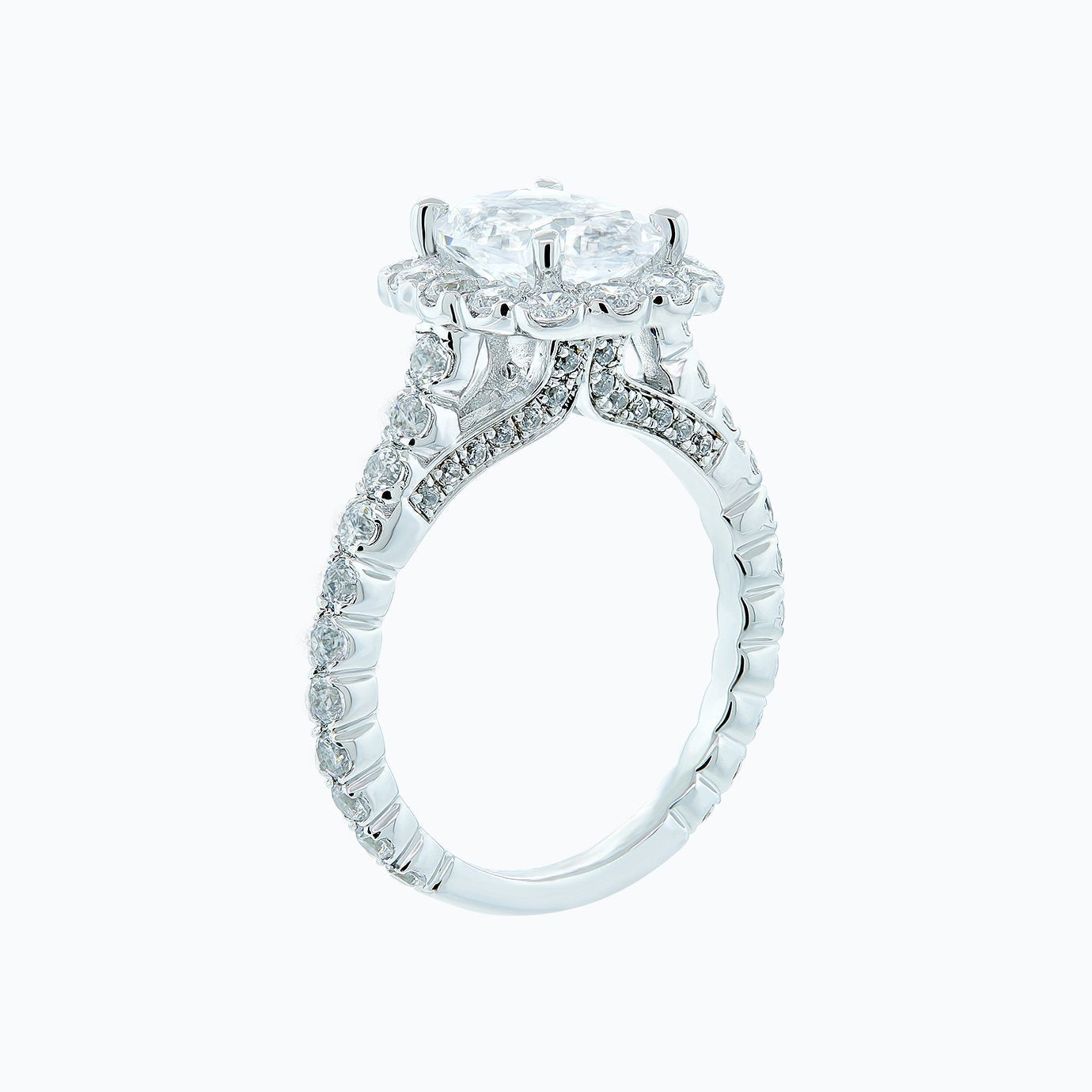 2.0 CT Cushion Lab-Grown Diamond Halo & Pave Engagement Ring in Radiant Gold 5
