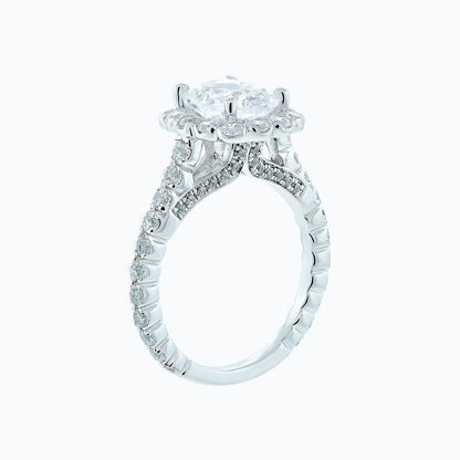 2.0 CT Cushion Lab-Grown Diamond Halo & Pave Engagement Ring in Radiant Gold 5