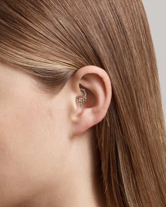 Radiant Elegance: 0.05 TCW Round Lab-Grown Diamond Drip Hoops 2