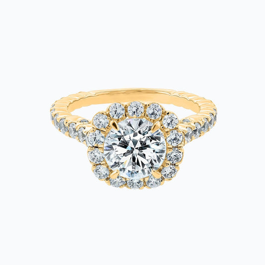2.0 CT Round Lab-Grown Diamond Halo & Pave Engagement Ring 1