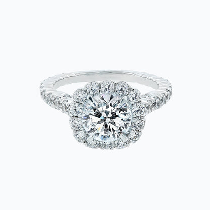 2.0 CT Round Lab-Grown Diamond Halo & Pave Engagement Ring 3
