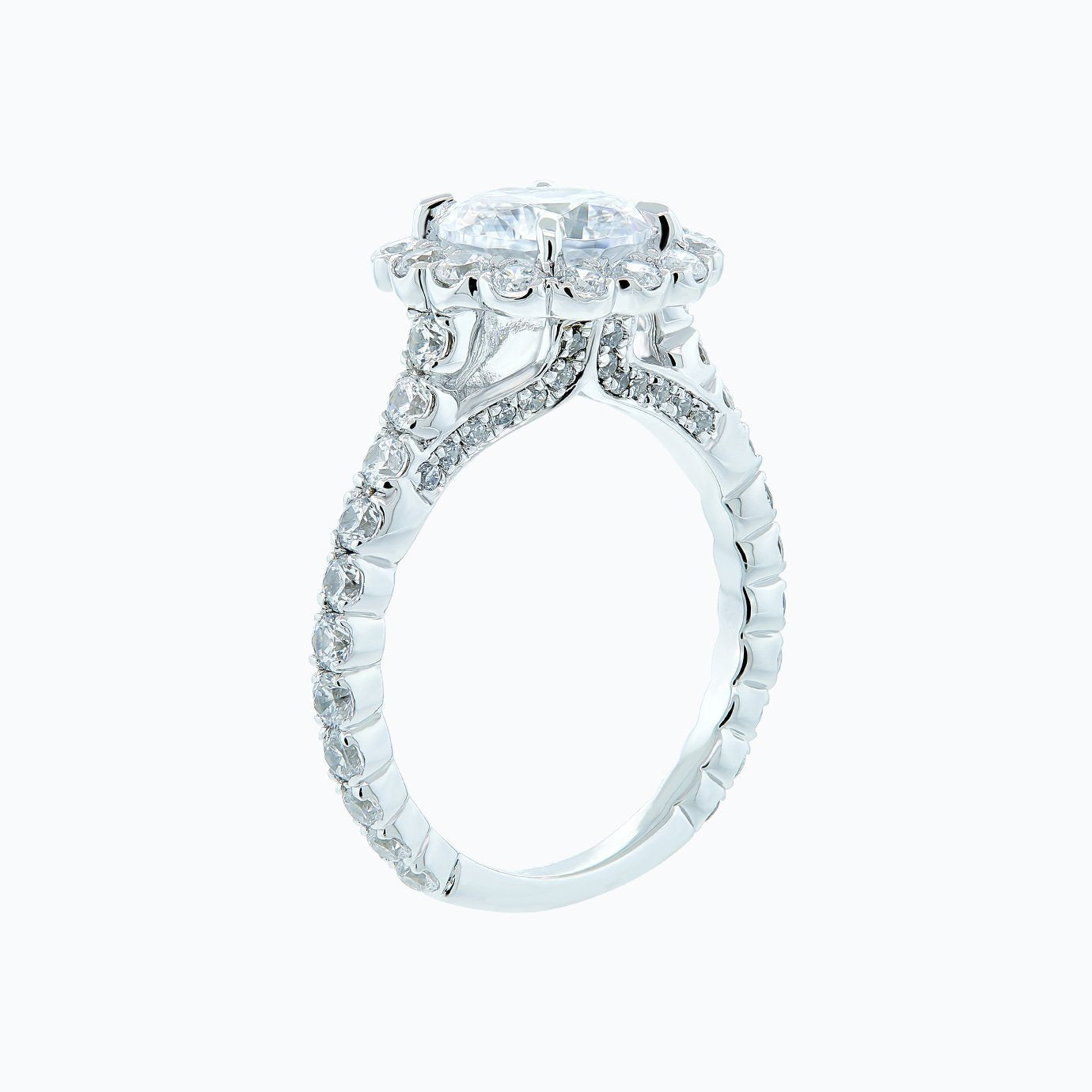 2.0 CT Round Lab-Grown Diamond Halo & Pave Engagement Ring 5