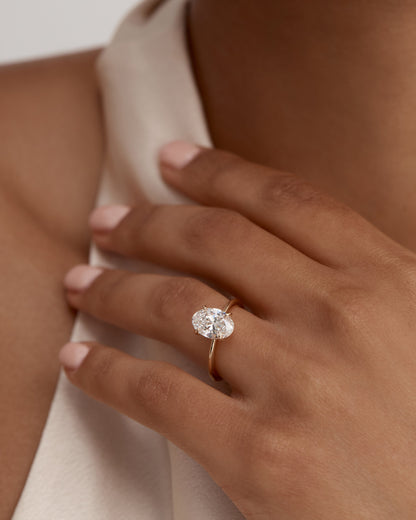 2.0 CT Oval Lab Grown Diamond Solitaire  Engagement Ring 4