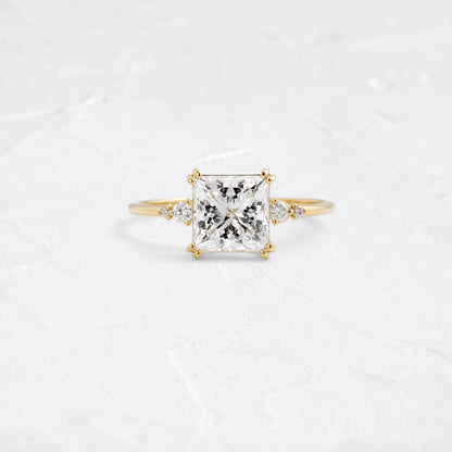 Cluster-Princess Lab Grown Diamond Engagement Ring