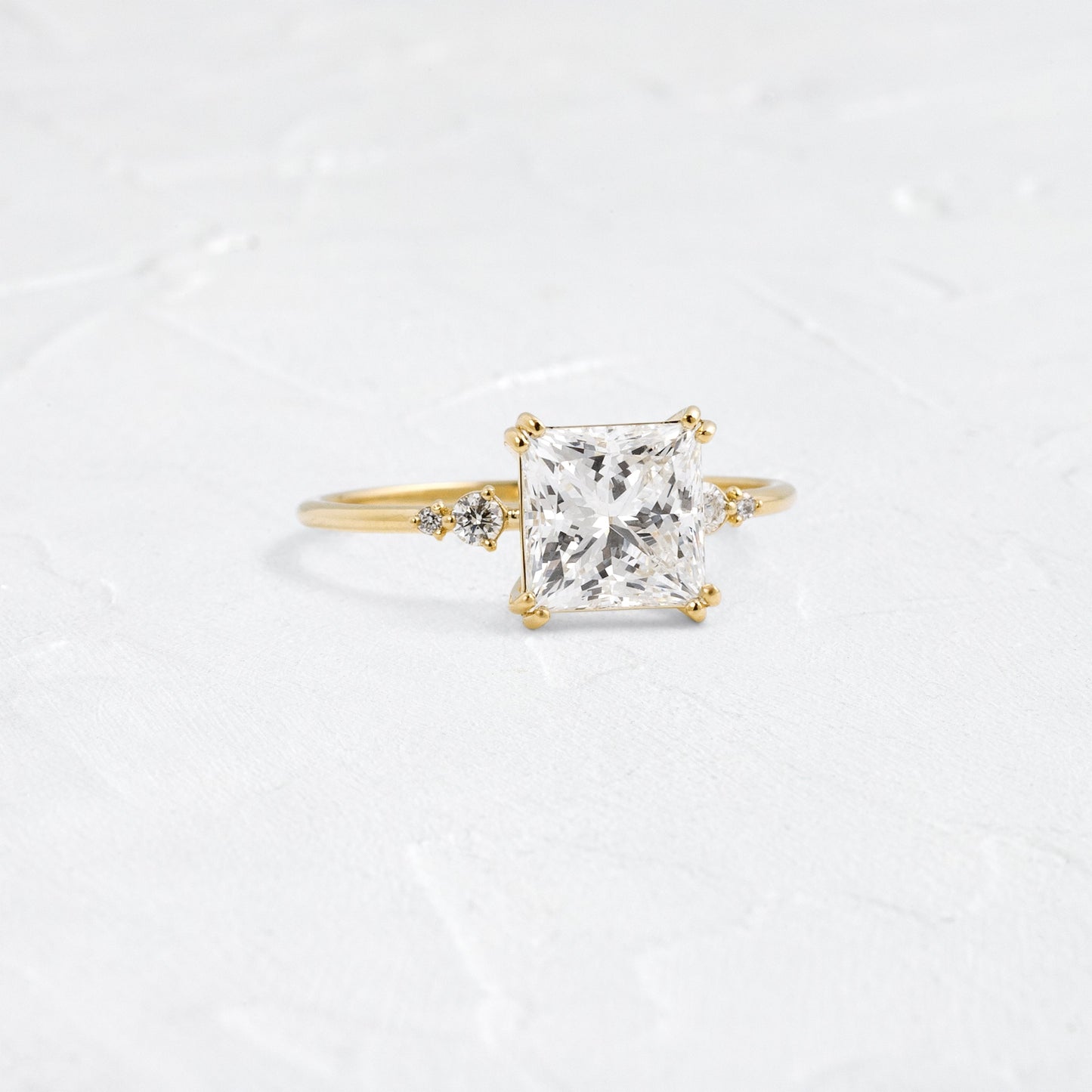 Cluster-Princess Lab Grown Diamond Engagement Ring