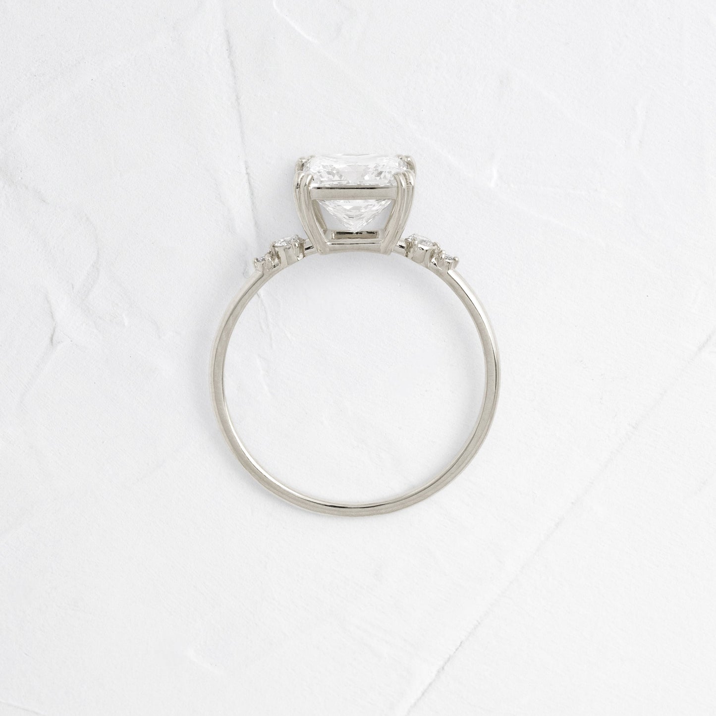 Cluster-Princess Lab Grown Diamond Engagement Ring