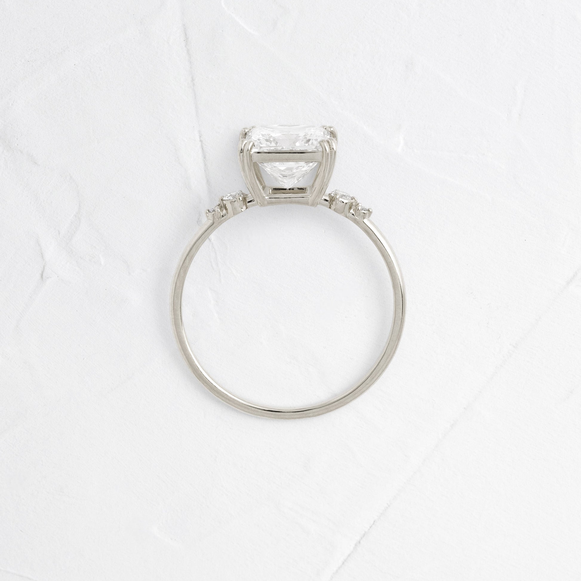 Cluster-Princess Lab Grown Diamond Engagement Ring