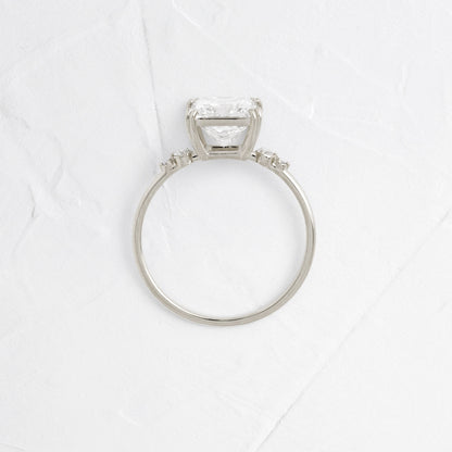 Cluster-Princess Lab Grown Diamond Engagement Ring