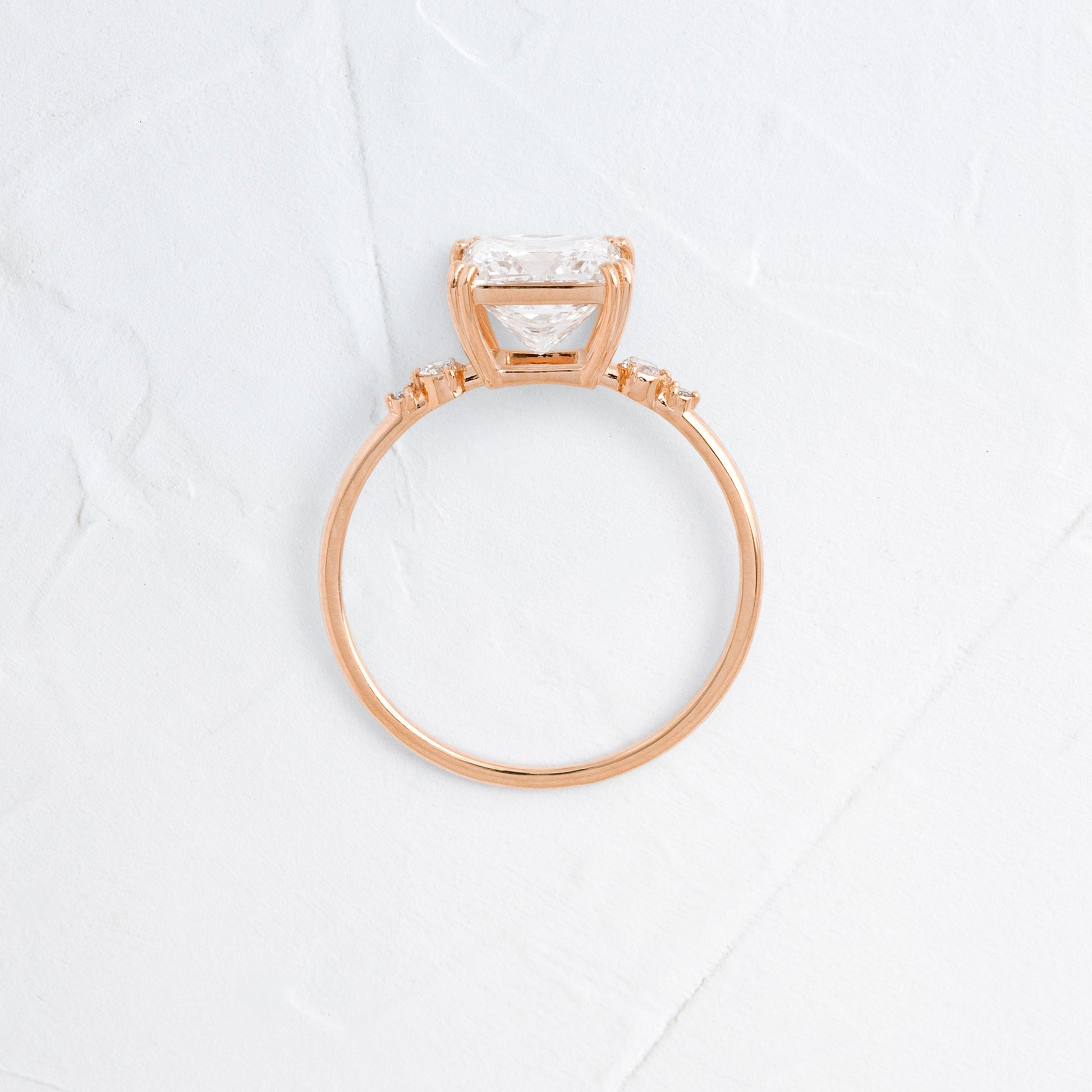 Cluster-Princess Lab Grown Diamond Engagement Ring
