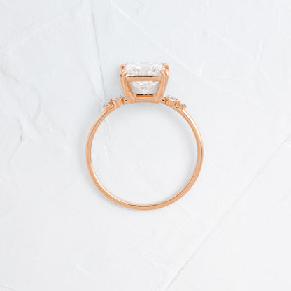 Cluster-Princess Lab Grown Diamond Engagement Ring