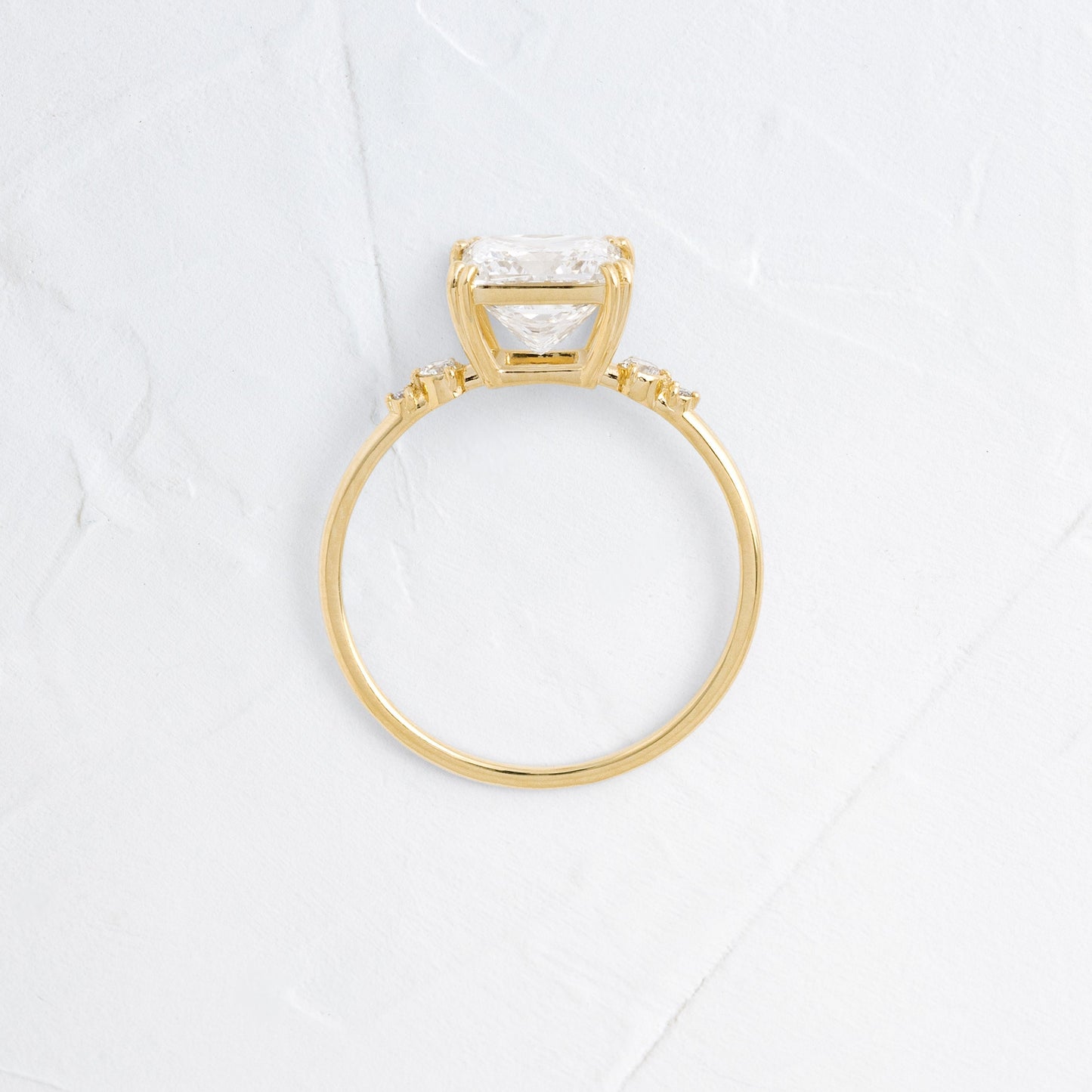 Cluster-Princess Lab Grown Diamond Engagement Ring