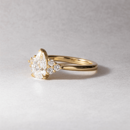 Cluster-Pear Lab Grown Diamond Engagement Ring