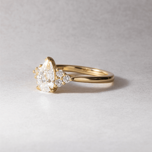 Cluster-Pear Lab Grown Diamond Engagement Ring