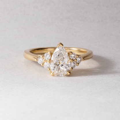 Cluster-Pear Lab Grown Diamond Engagement Ring