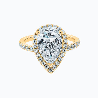 3 CT Pear Lab-Grown Diamond Halo & Pave Engagement Ring 1
