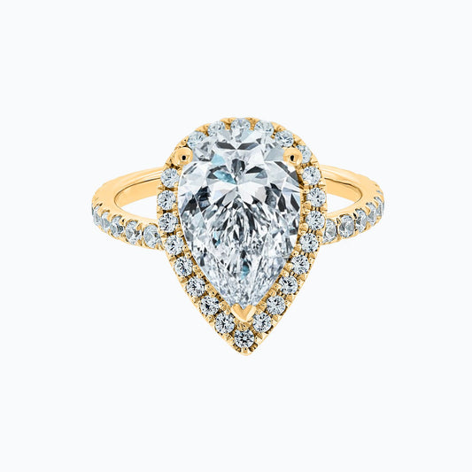 3 CT Pear Lab-Grown Diamond Halo & Pave Engagement Ring 1