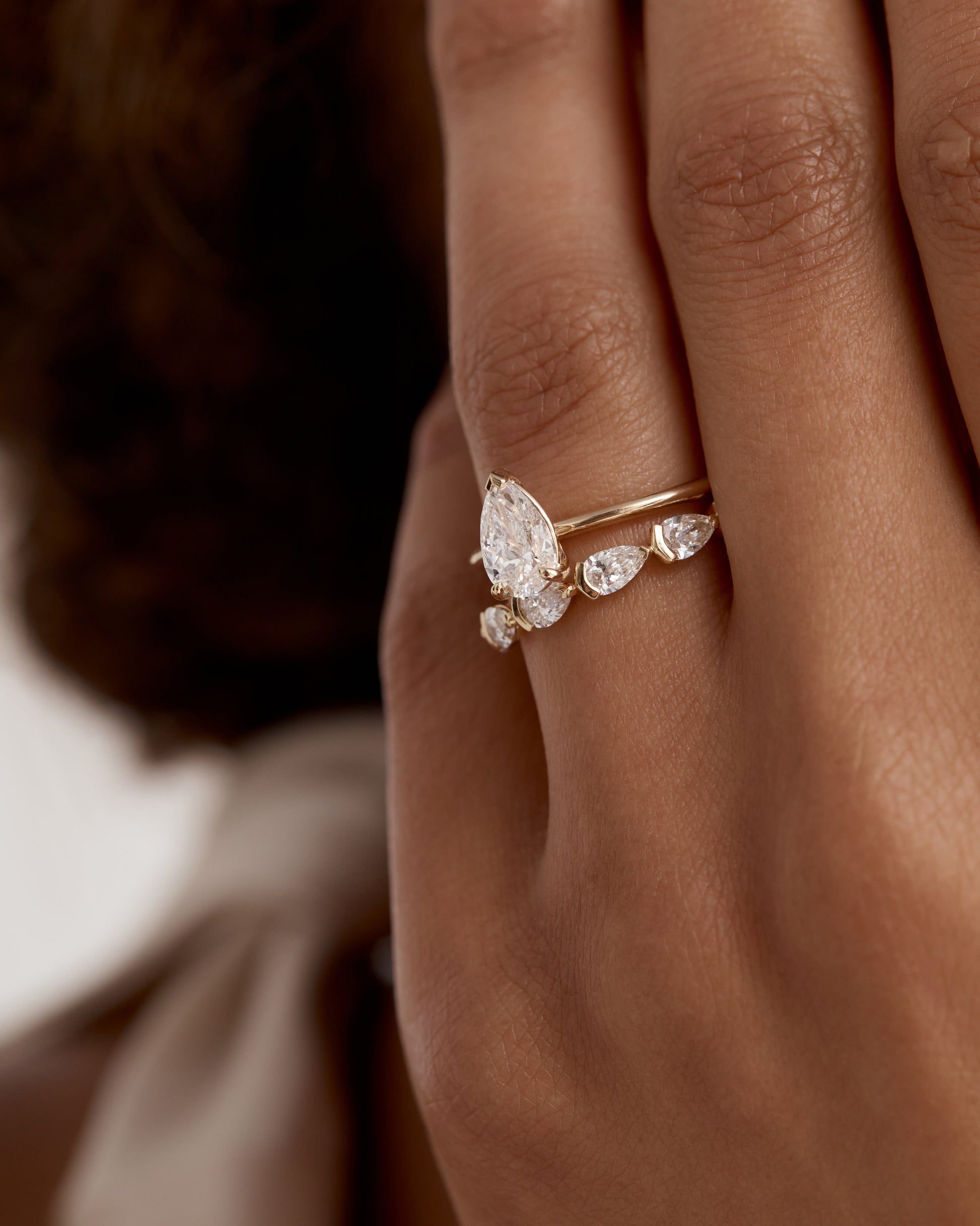 1.01 CT Pear Lab Grown Diamond Solitaire Engagement Ring in Gold 5