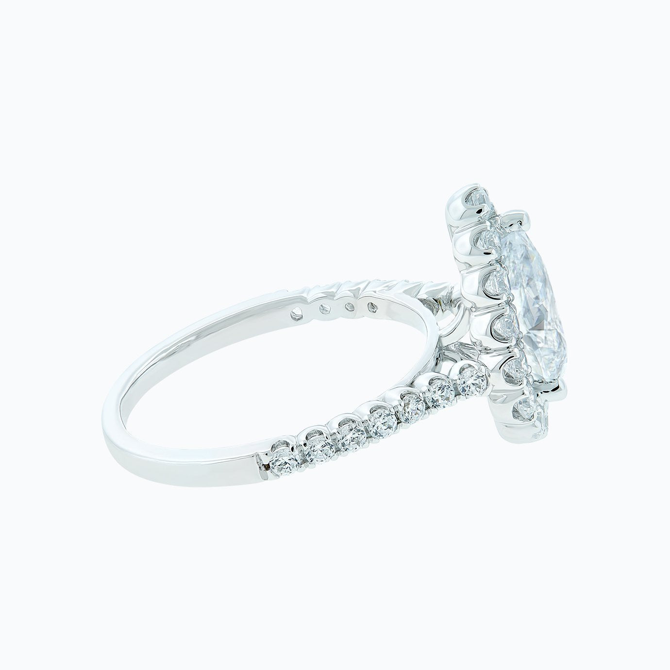 2.0 CT Pear-Shaped Lab-Grown Diamond Halo & Pave Engagement Ring 4