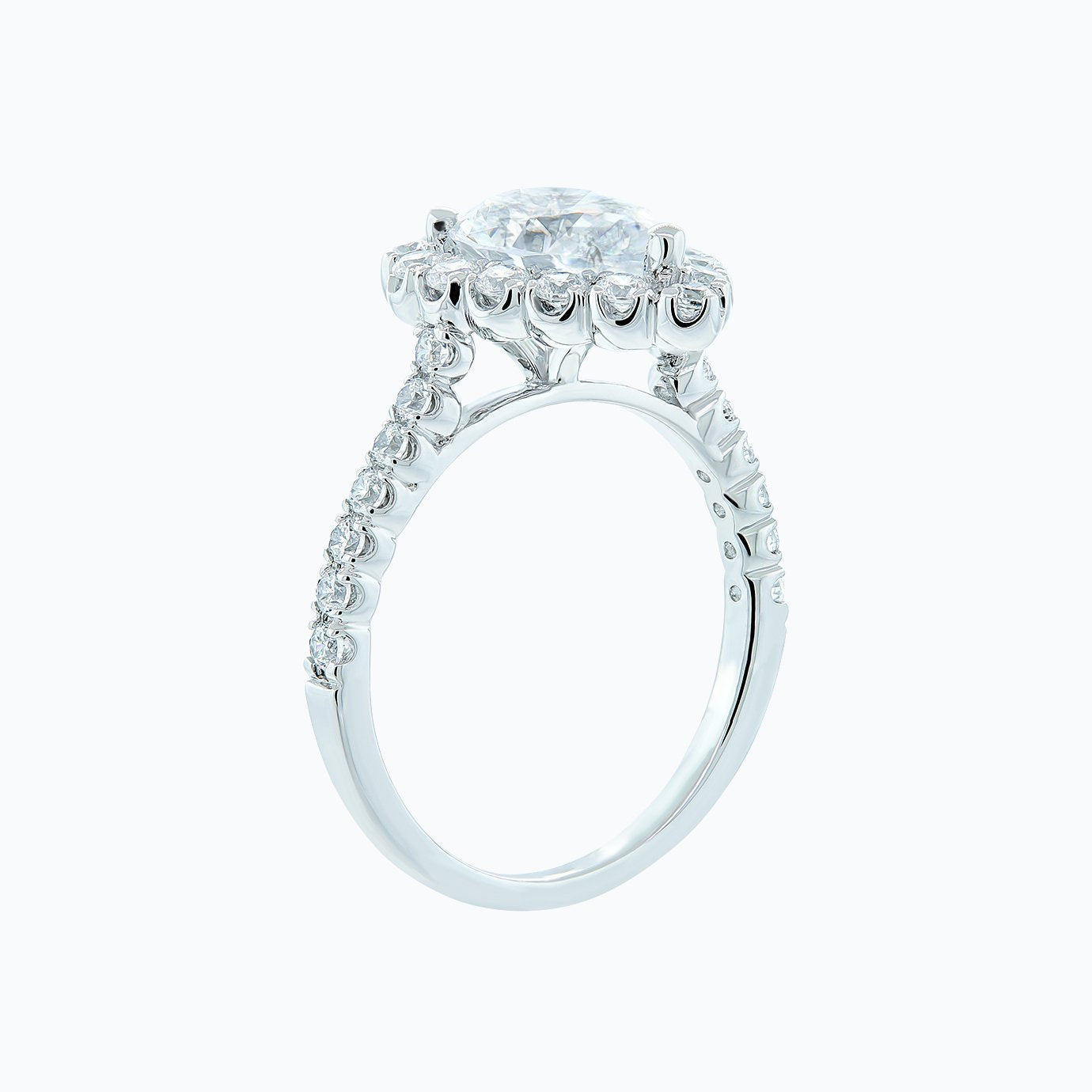 2.0 CT Pear-Shaped Lab-Grown Diamond Halo & Pave Engagement Ring 5