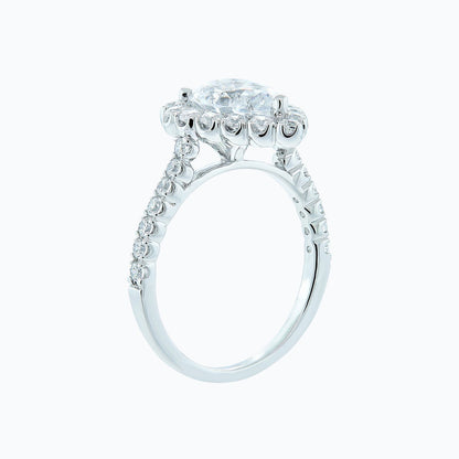 2.0 CT Pear-Shaped Lab-Grown Diamond Halo & Pave Engagement Ring 5