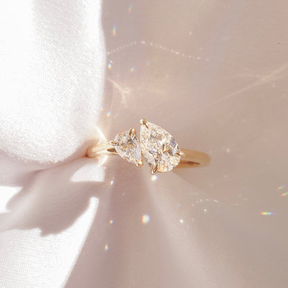 Toi Et Moi-Pear Lab Grown Diamond Engagement Ring
