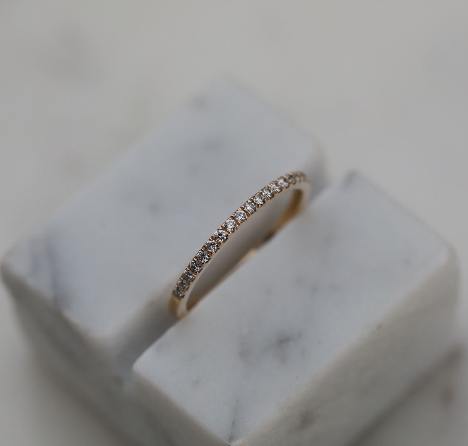 0.25 TCW Round Lab-Grown Diamond Half Eternity Band in Gold