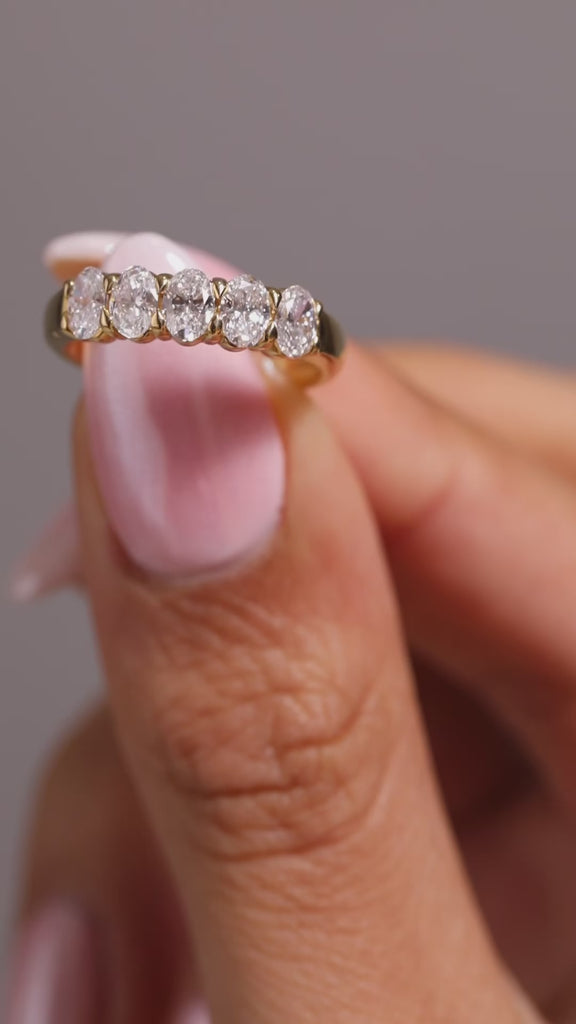 Curved- 0.25 CT Marquise Lab Grown Diamond Wedding Band