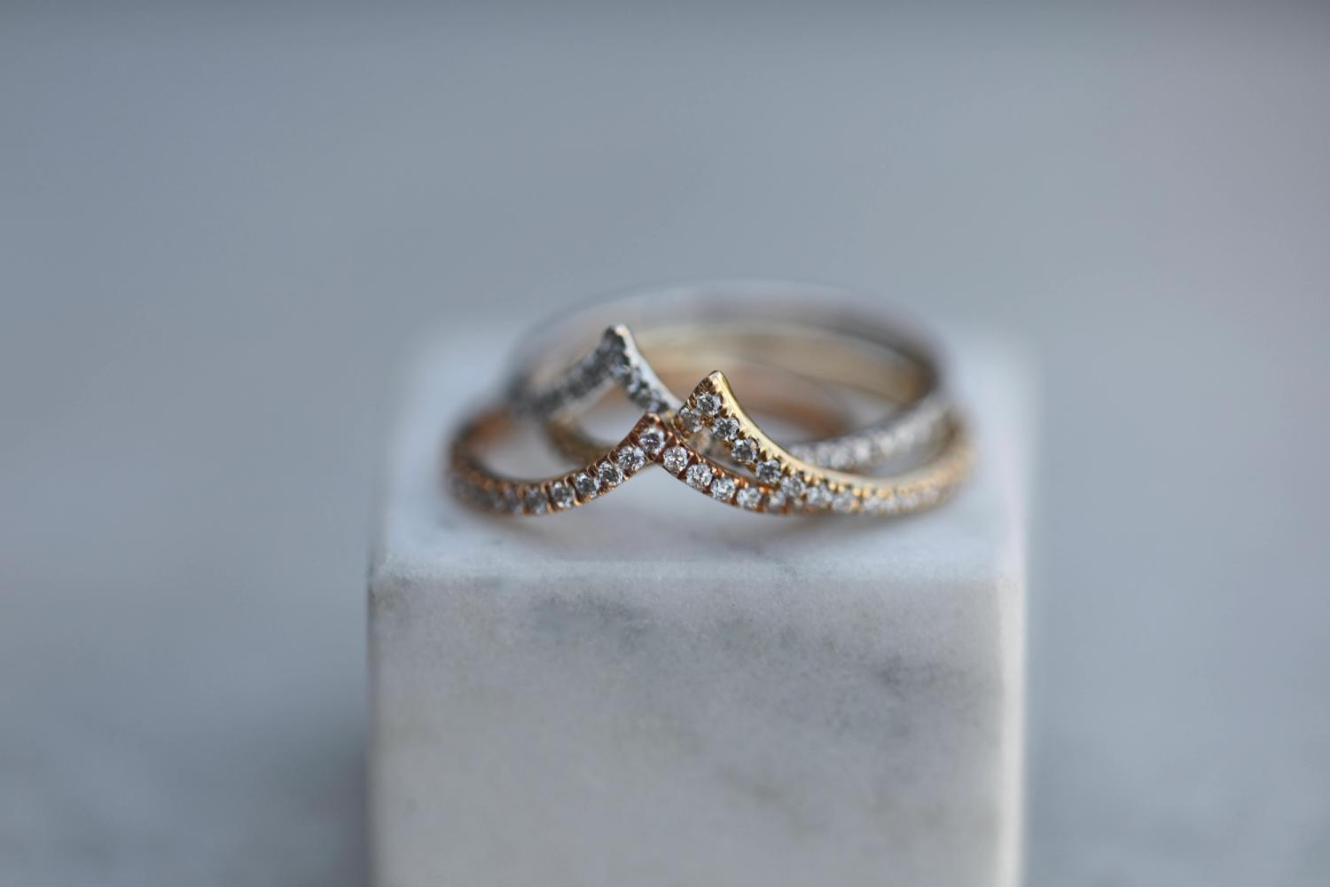 Elegant 0.225 TCW Round Lab-Grown Diamond V-Shaped Wedding Band 4