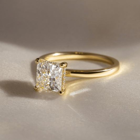 Hidden Halo-Princess Lab Grown Diamond Engagement Ring