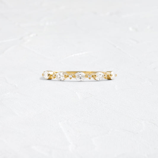 Half Eternity- 0.32 CT Oval & Round Lab Grown Diamond Wedding Band