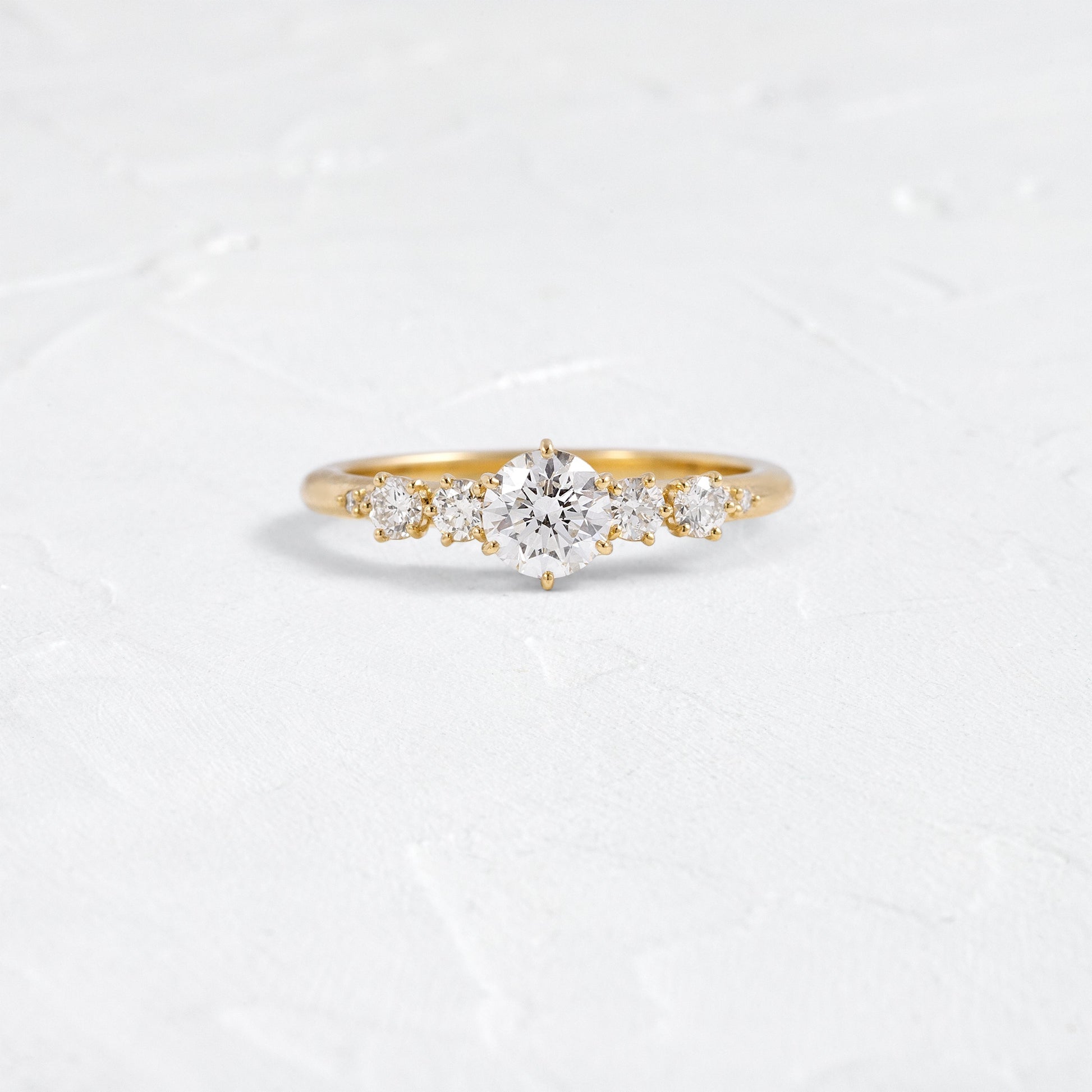Five Stone Dainty Pave-Round Lab Grown Diamond Engagement Ring
