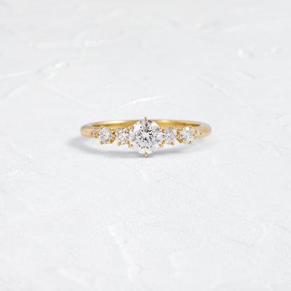 Five Stone Dainty Pave-Round Lab Grown Diamond Engagement Ring