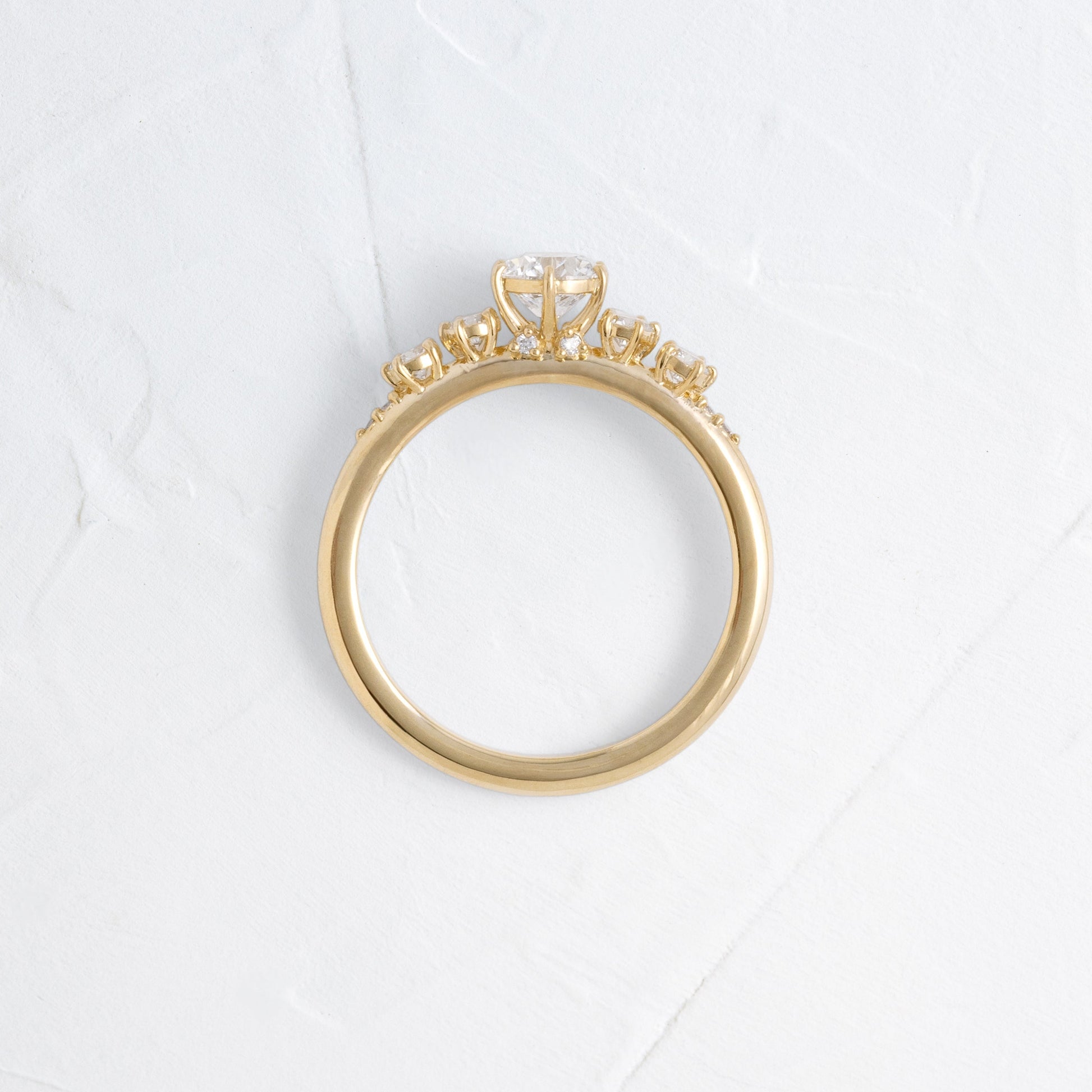 Five Stone Dainty Pave-Round Lab Grown Diamond Engagement Ring