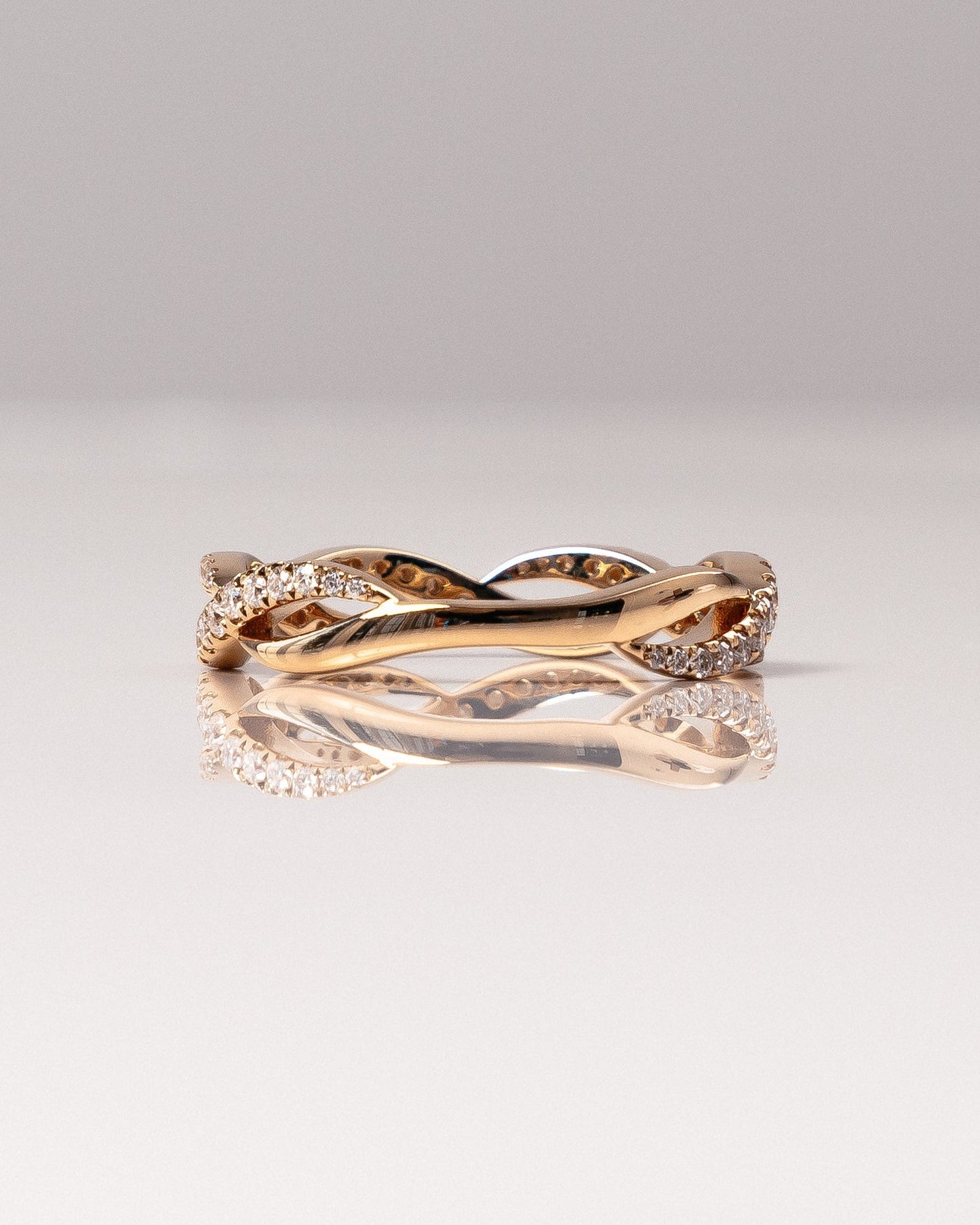 0.54 CT Round Criss Cross Style Lab Grown Diamond Wedding Band