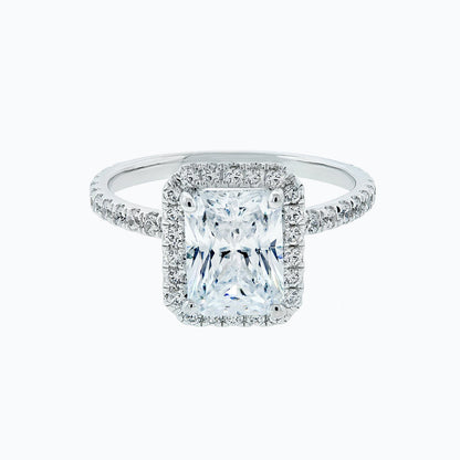 2.0 CT Radiant Lab-Grown Diamond Halo & Pavé Gold Engagement Ring 3