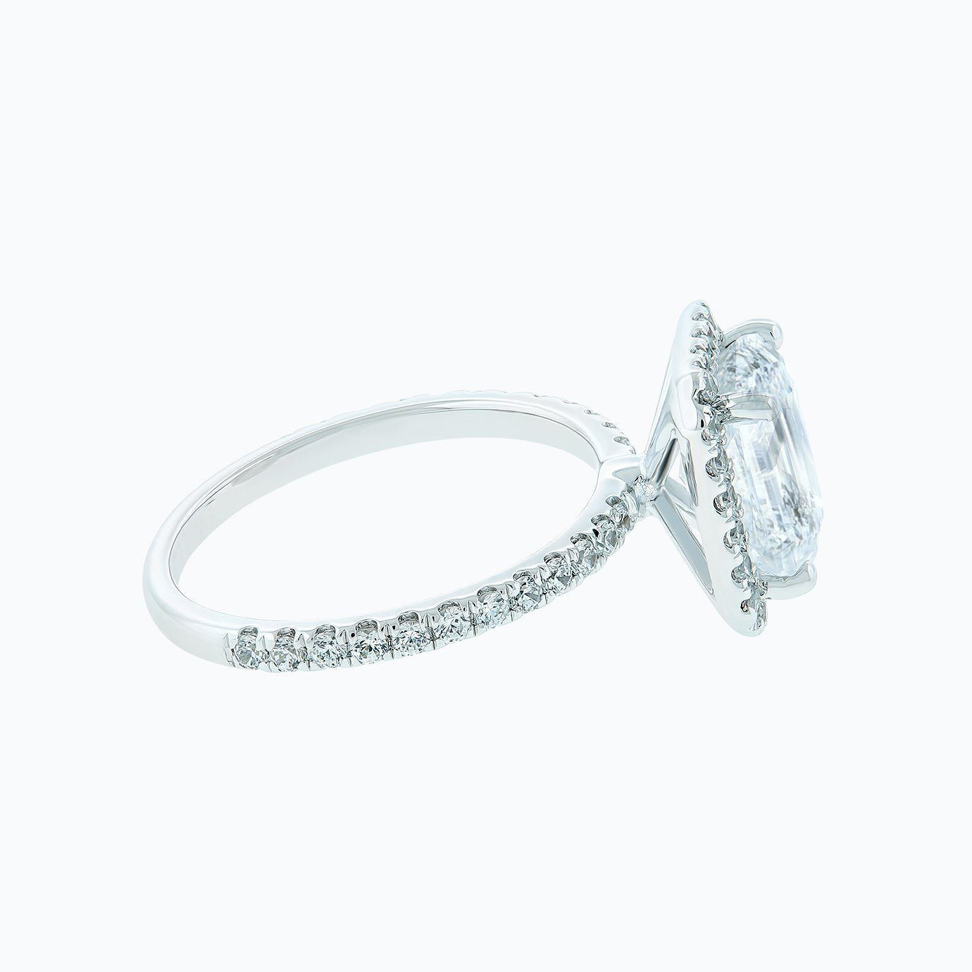 2.0 CT Radiant Lab-Grown Diamond Halo & Pavé Gold Engagement Ring 4