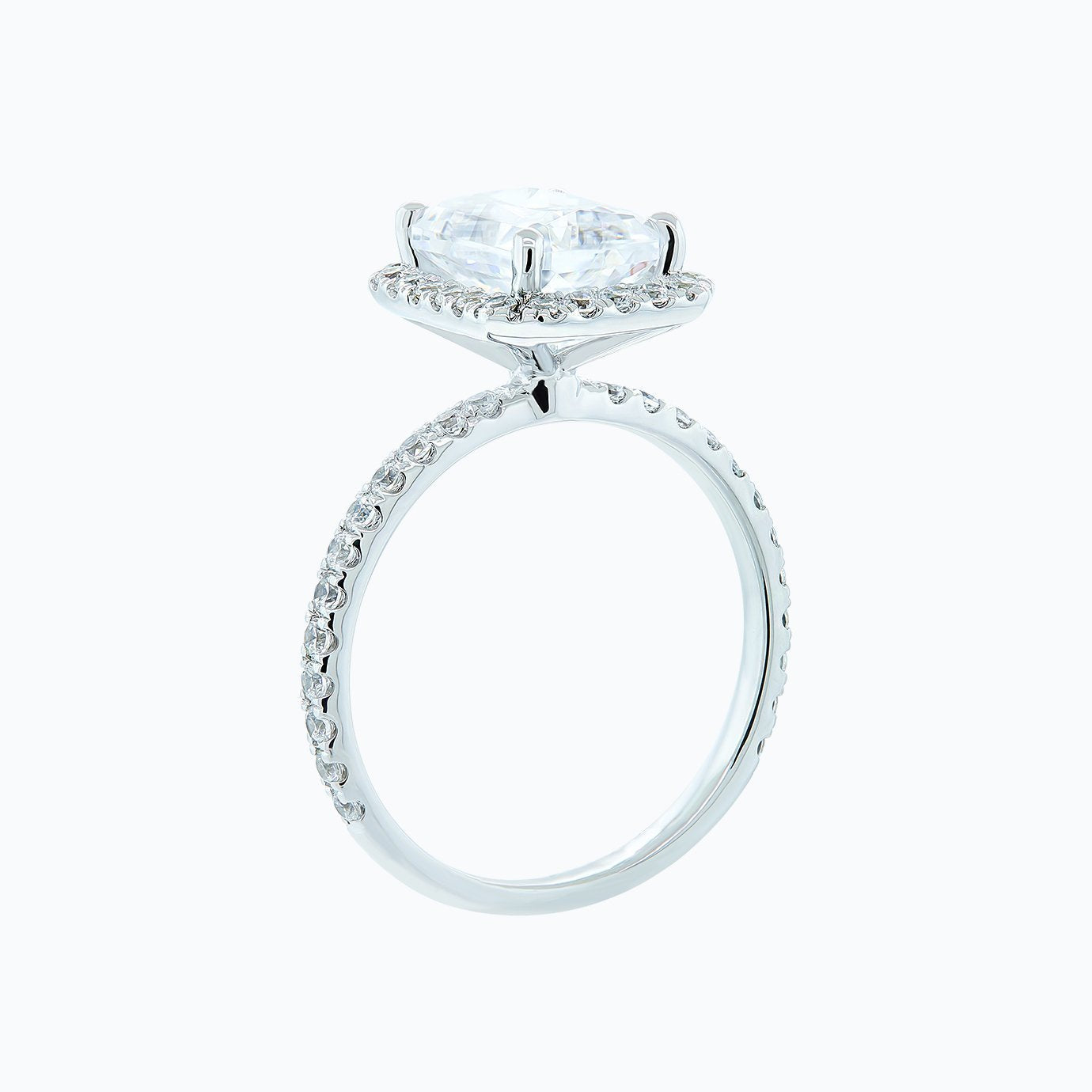 2.0 CT Radiant Lab-Grown Diamond Halo & Pavé Gold Engagement Ring 5