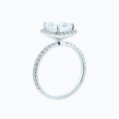 2.0 CT Radiant Lab-Grown Diamond Halo & Pavé Gold Engagement Ring 5