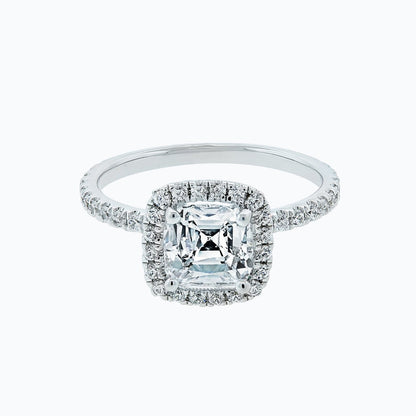 1.5 CT Asscher-Cut Lab-Grown Diamond Halo & Pave Engagement Ring 3