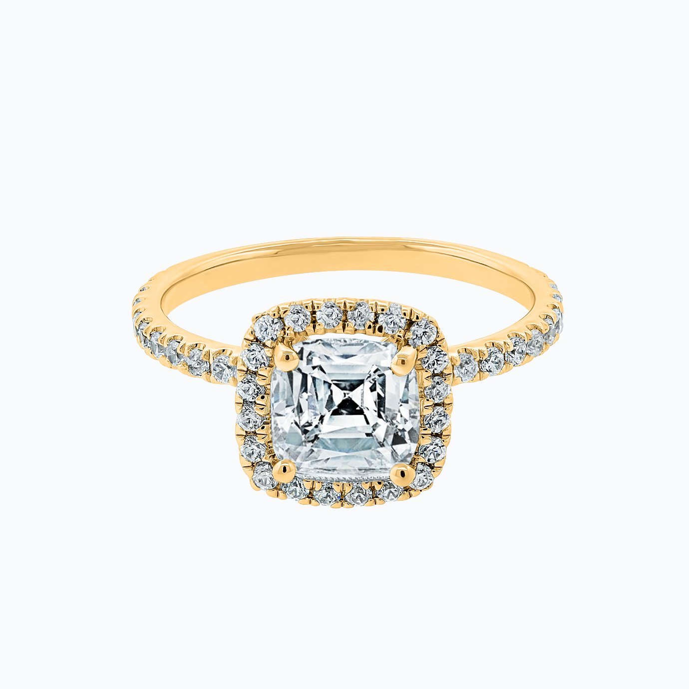 1.5 CT Asscher-Cut Lab-Grown Diamond Halo & Pave Engagement Ring 1