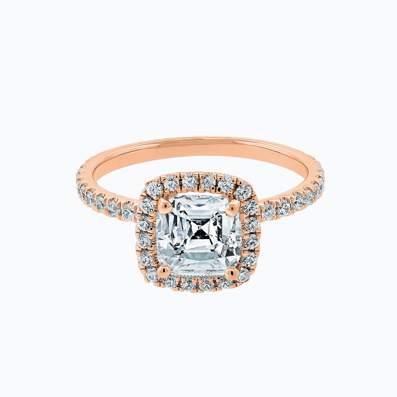 1.5 CT Asscher-Cut Lab-Grown Diamond Halo & Pave Engagement Ring 2
