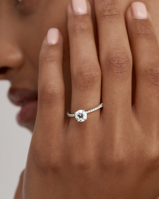 2.0 CT Round Lab Grown Diamond Pave Elegance Engagement Ring 2