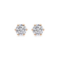 Load image into Gallery viewer, Elegant 0.5 CT Round Lab-Grown Diamond Stud Earrings in Gold Setting
