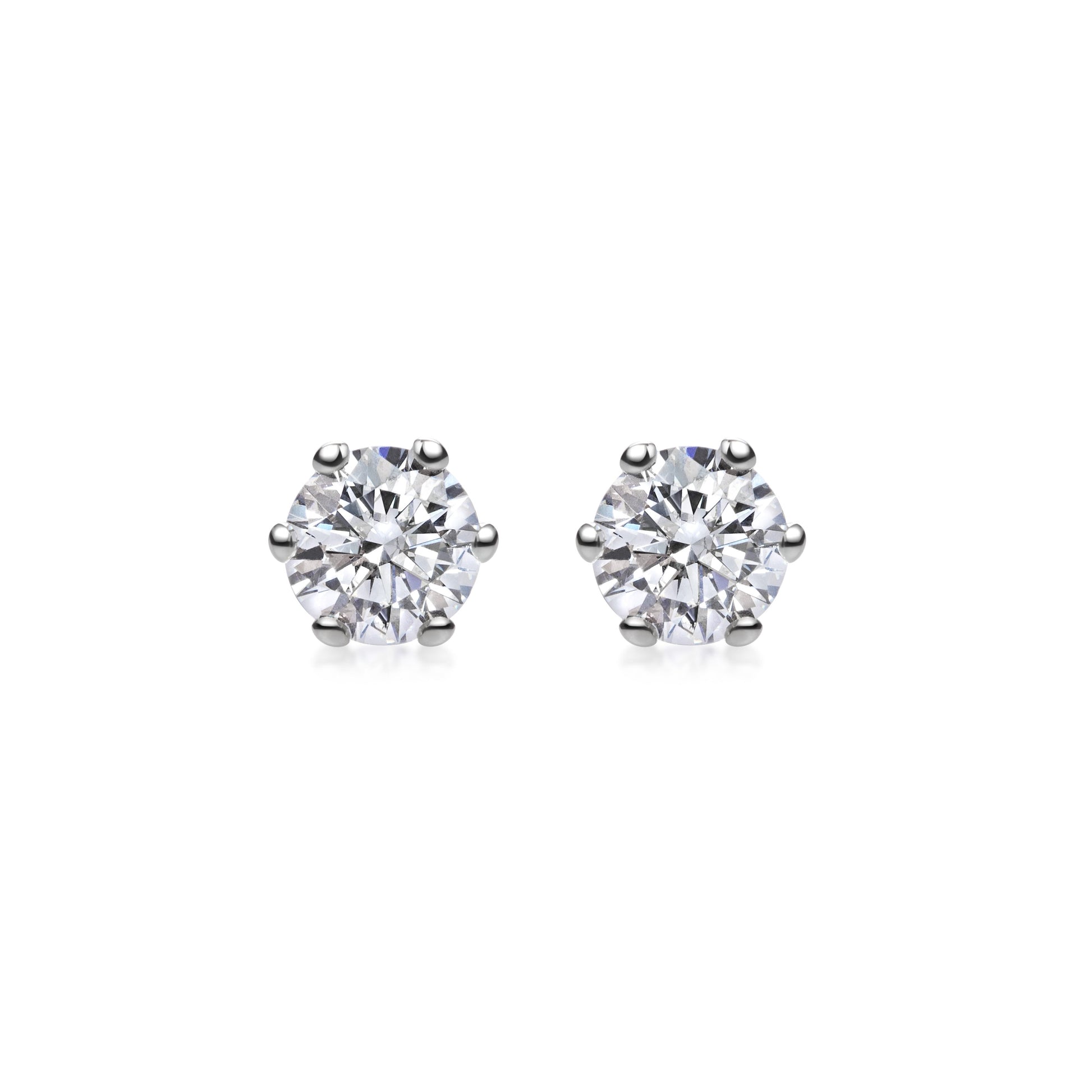 Elegant 0.5 CT Round Lab-Grown Diamond Stud Earrings in Gold Setting 5